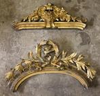 2 x Antiek Franse goud vergulde frontons., Ophalen