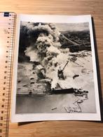 Persfoto 1963 Brandend Dock Haven Tecoma Washington USA Foto, Ophalen of Verzenden, 1960 tot 1980, Zo goed als nieuw, Overige onderwerpen