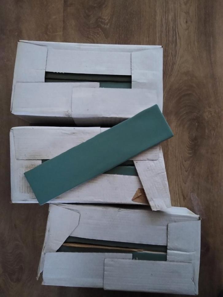 Wandtegels jadegroen mat (7,5 x 30 cm), Doe-het-zelf en Verbouw, Tegels, Nieuw, Wandtegels, Keramiek, 20 tot 40 cm, Minder dan 20 cm