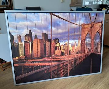 Print Skylin Brooklyn Bridge , ingelijst 140x100 cm beschikbaar voor biedingen