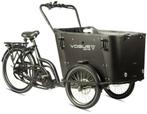 Zwarte driewielbakfiets met zeer sterke motor, Vogue Avenger, 4 kinderen of meer, Huif, Nieuw, Ophalen