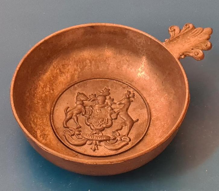 Vintage Tinnen Schaaltje met Embleem - Scheerkom?, Antiek en Kunst, Antiek | Tin, Ophalen of Verzenden