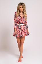 Nikkie rood roze gebloemde jurk Soleil dress mt XS-S 44901, ., Nikkie, Ophalen of Verzenden, Zo goed als nieuw