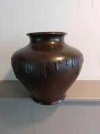 Zware Japanse bronzen vaas – gesigneerd – 22 cm – 2868 gram, Ophalen of Verzenden