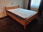 Eikenhout custom made klassiek bed 1.40 met emma matrassen, Huis en Inrichting, Slaapkamer | Bedden, Ophalen, Zo goed als nieuw