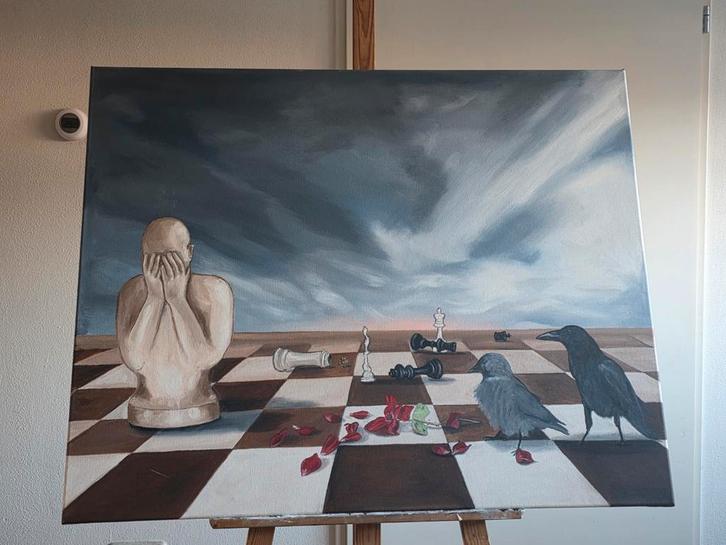 Groot schilderij 'keuzes', Antiek en Kunst, Kunst | Schilderijen | Modern, Ophalen of Verzenden