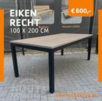 Eiken recht 100x200cm tafel compleet en behandeld, Ophalen, Vijf personen of meer, Rechthoekig, Nieuw