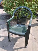 4 groene kunststof (Hartman) tuinstoelen - stapelbaar, Tuin en Terras, Tuinstoelen, Ophalen, Gebruikt, Stapelbaar