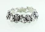 Vintage zilveren armband florale schakels, Sieraden, Tassen en Uiterlijk, Antieke sieraden, Ophalen of Verzenden, Zilver, Armband
