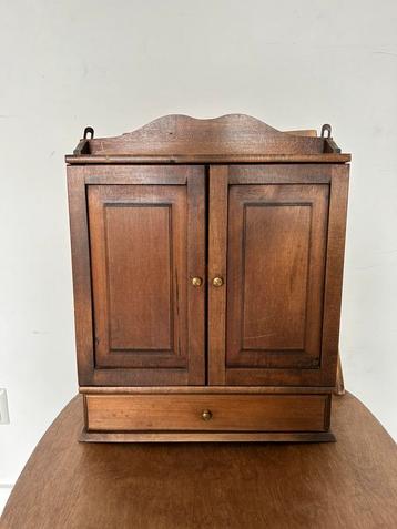 Vintage Wooden Wall Cabinet,  “Fauchon Paris” Marked beschikbaar voor biedingen