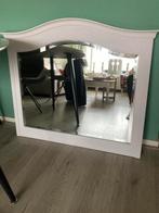 Mooie spiegel met witte houten lijst, Huis en Inrichting, Minder dan 100 cm, 75 tot 100 cm, Rechthoekig, Zo goed als nieuw