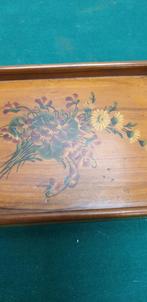 -	dienblad hout met tekening bloemen, Ophalen of Verzenden, 'T Olde Gre-j, Info@toldegrej.nl, Endepoelstraat 20f Didam
