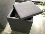 Grijze Poef met Opbergruimte - 41x41x49cm, Ophalen, Minder dan 50 cm, Gebruikt, Vierkant