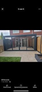 Moderne veranda met glazen schuifwanden en sandwichpanelen, Ophalen of Verzenden, Nieuw, Veranda