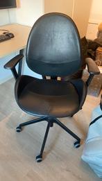 Bureastoel zwart leer ikea Hattefjäll, Ophalen, Zwart, Zo goed als nieuw, Bureaustoel