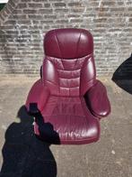Bordeaux rode leren relaxfauteuil, Huis en Inrichting, Fauteuils, Ophalen, Gebruikt, Leer, 50 tot 75 cm