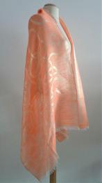 Omslagdoek - sjaal zilver-goud-perzik viscose Nieuw, Ophalen of Verzenden, Nieuw, Sjaal