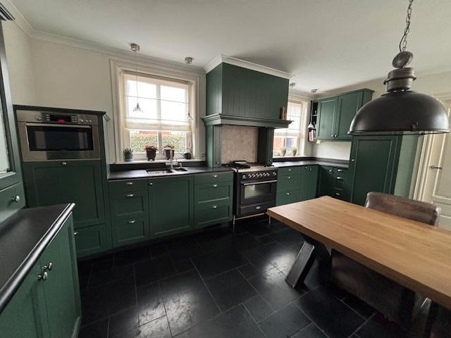 Landelijke keuken, Huis en Inrichting, Keuken | Complete keukens, Gebruikt, Overige typen, Groen, Graniet of Steen, Hoogglans of Gelakt