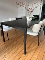 Kluskens eettafel zwart bruin 180 x 90, Huis en Inrichting, Ophalen, Gebruikt, 50 tot 100 cm, 150 tot 200 cm