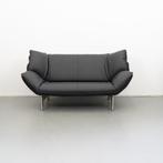 2x Leolux Tango 2-zits/192cm Bank Zwart Leer - Gepolijst, Niet ingevuld, Niet ingevuld, 125 cm of meer, Zo goed als nieuw