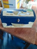 Houten Kistje met Marine Schildering 45 x 26 diep x 24 hoog, Minder dan 50 cm, Gebruikt, Minder dan 50 cm, Ophalen of Verzenden