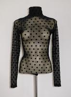 Zwarte string bodystocking met dots van Y.A.S, Verzenden, Zwart, Body of Korset