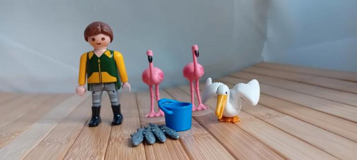 Playmobil 4758 - Dierenverzorger met Flamingo's, Kinderen en Baby's, Speelgoed | Playmobil, Zo goed als nieuw, Complete set, Ophalen