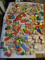 Houten blokken en trekkar met gekleurde houten blokken., Overige typen, Gebruikt, Ophalen of Verzenden