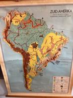 Landkaart zuid amerika., Antiek en Kunst, Antiek | Schoolplaten, Ophalen of Verzenden, Aardrijkskunde