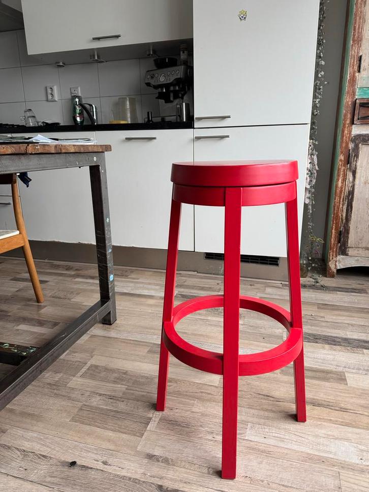 Pols Potten Kruk met Draaibare Zitting, Huis en Inrichting, Barkrukken, Zo goed als nieuw, 30 tot 60 cm, Hout, 1 kruk, Draaibaar