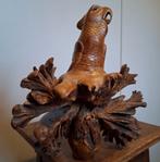 Vintage Houtsnijwerk wortelhout parkiet / papagaai gratis, Ophalen of Verzenden