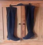 Suèdelook overknee laarzen, Kleding | Dames, Schoenen, Hoge laarzen, Verzenden, Zwart, Zo goed als nieuw
