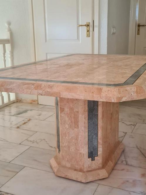 Unieke vintage tafel fossiele gesteente, Huis en Inrichting, Tafels | Eettafels, Gebruikt, 50 tot 100 cm, 150 tot 200 cm, Vijf personen of meer