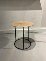 Bijzettafel rond eik/staal Heerenhuis Nimbus, 45 tot 60 cm, Minder dan 55 cm, Rond, Ophalen of Verzenden