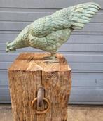 Bronze Kip kunstwerk tuinbeeld standbeeld landelijk, Tuin en Terras, Tuinbeelden, Verzenden, Zo goed als nieuw, Metaal, Dierenbeeld
