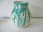 Vanille vaas met druipglazuur in turkoise groen keramiek, Antiek en Kunst, Antiek | Keramiek en Aardewerk, Ophalen of Verzenden