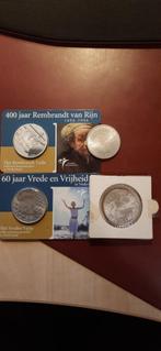 4 verschillende zilveren 5 euro munten, Postzegels en Munten, Munten | Nederland, Zilver, Ophalen of Verzenden