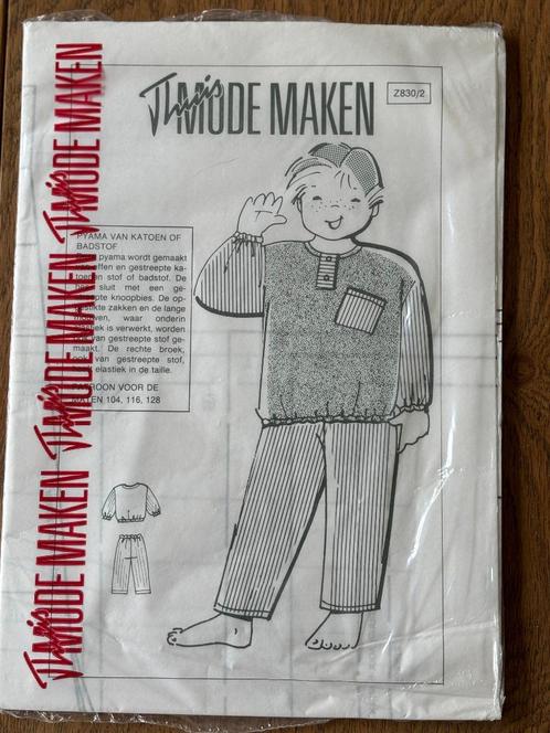 Patroon kinderpyama, Vintage jaren 80, Hobby en Vrije tijd, Kledingpatronen, Nieuw, Overige typen, Kind, Overige merken, Ophalen of Verzenden