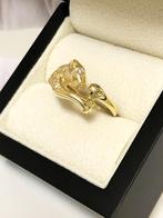 18 K Gouden Panter Ring 0.25 crt Briljantgeslepen Diamant, Goud, Goud, Met edelsteen, Ophalen of Verzenden