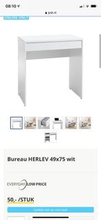 Klein wit bureautje - 50x75cm, Ophalen, Zo goed als nieuw, Bureau