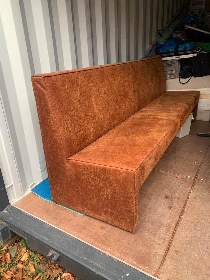 Micro lederen bank - 250 cm breed, Antiek en Kunst, Antiek | Meubels | Stoelen en Banken, Ophalen