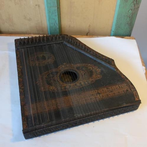 Citer zither snaarinstrument origineel zwart OPKNAPPER, Antiek en Kunst, Curiosa en Brocante, Ophalen of Verzenden