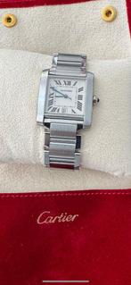 cartier tank francaise ref 2682 large., Overige merken, Staal, Staal, Polshorloge
