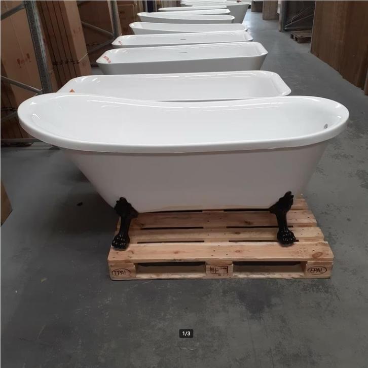 Korting, Bad, Sanitair, 170cm, Stelpoten, Glans wit, Nr210, Huis en Inrichting, Woonaccessoires | Overige, Nieuw, Ophalen of Verzenden