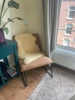 Bruine leren stoel fauteuil, Huis en Inrichting, Ophalen, Zo goed als nieuw, Eenpersoons, Minder dan 150 cm
