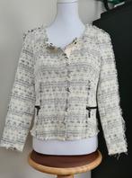 Zara basic tweed jasje maat M (38) crème/grijs met metallic, Kleding | Dames, Ophalen of Verzenden, Zo goed als nieuw, Maat 38/40 (M)