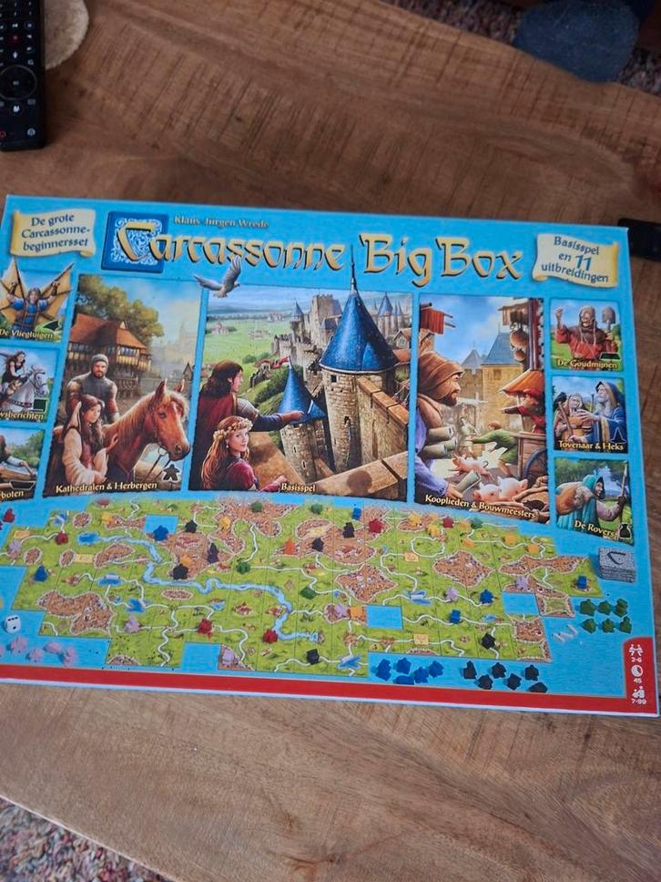 Carcassonne big box Rolit, en diverse oude spellen, Hobby en Vrije tijd, Gezelschapsspellen | Overige, Zo goed als nieuw, Ophalen