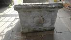 vierkante betonpot tuinpot beton met ornament, Tuin en Terras, Bloembakken en Plantenbakken, Ophalen, Minder dan 30 cm, Minder dan 60 cm