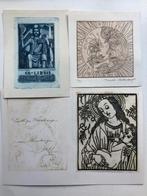 Exlibris / Gelegenheidsgrafiek - 3x ets + houtsnede, Verzenden