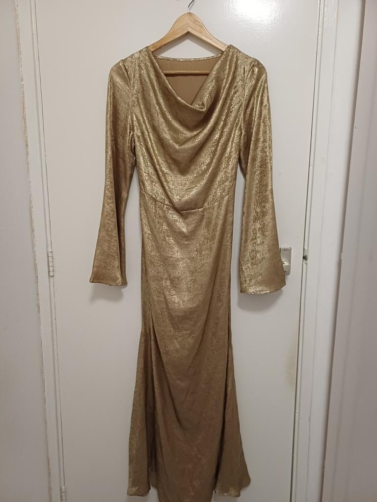 Gouden Abaya Jurk - Perfect voor speciale gelegenheden, Beige, Nieuw, Ophalen of Verzenden, Onbekend